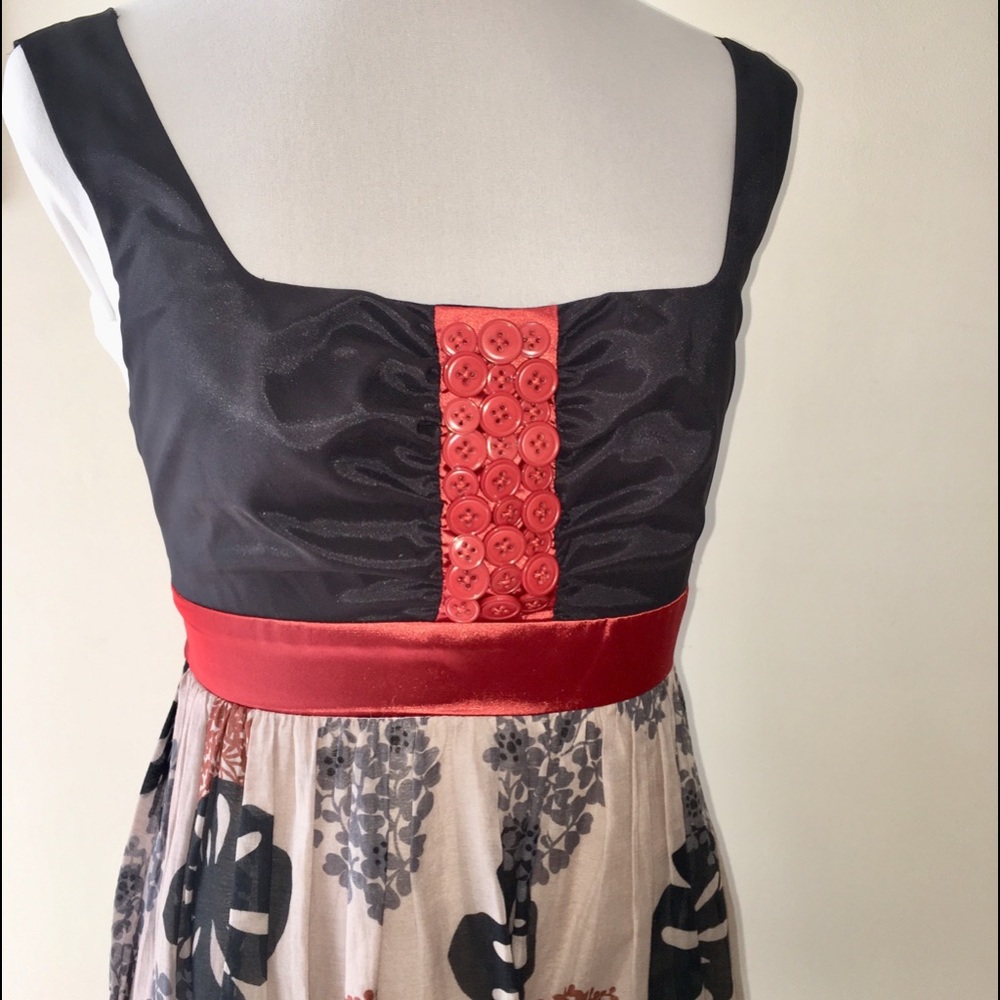 Anthropologie Bow & Arrow Buttonblossom Silk Dress Gem